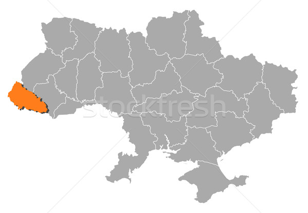 Map of Ukraine, Zakarpattia highlighted Stock photo © Schwabenblitz