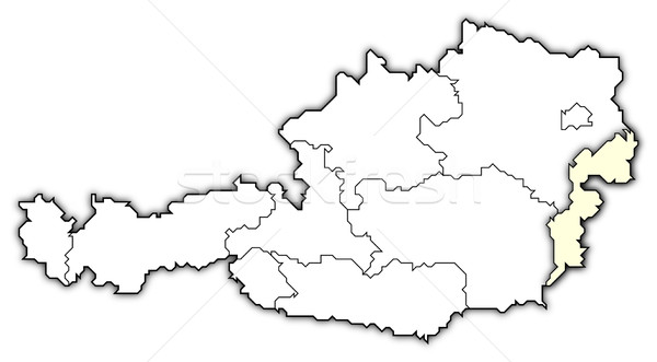 Stock photo: Map of Austria, Burgenland highlighted