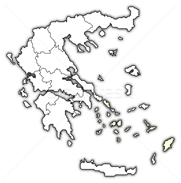 Stock photo: Map of Greece, South Aegean highlighted