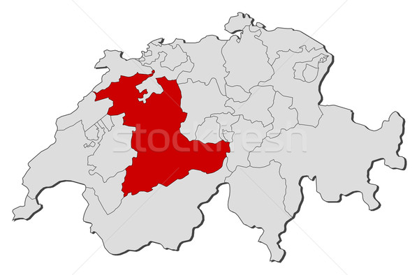 Map of Swizerland, Bern highlighted Stock photo © Schwabenblitz