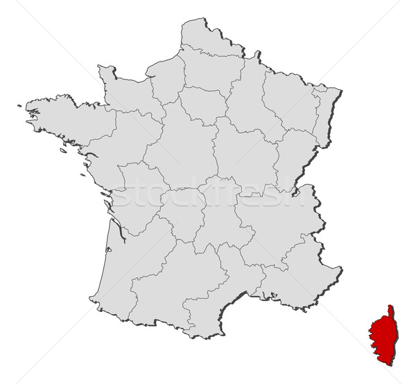 Map of France, Corsica highlighted Stock photo © Schwabenblitz