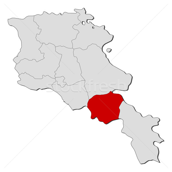 Map of Armenia, Vayots Dzor highlighted Stock photo © Schwabenblitz