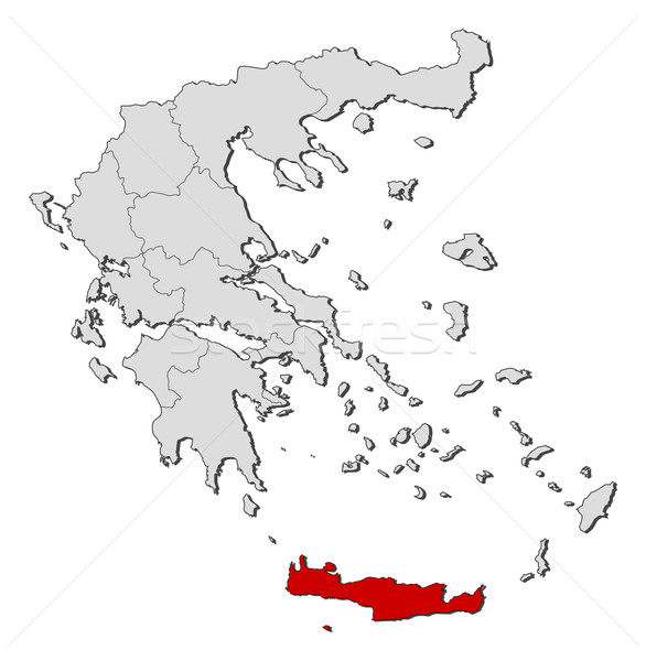 Map of Greece, Crete highlighted Stock photo © Schwabenblitz