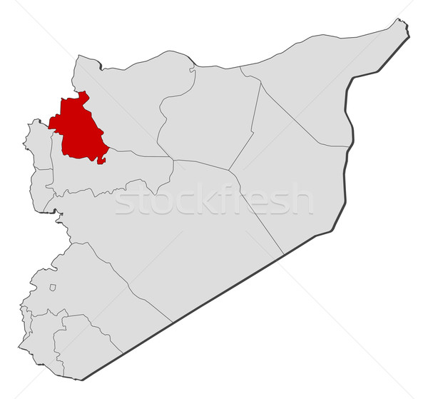 Map of Syria, Idlib highlighted Stock photo © Schwabenblitz