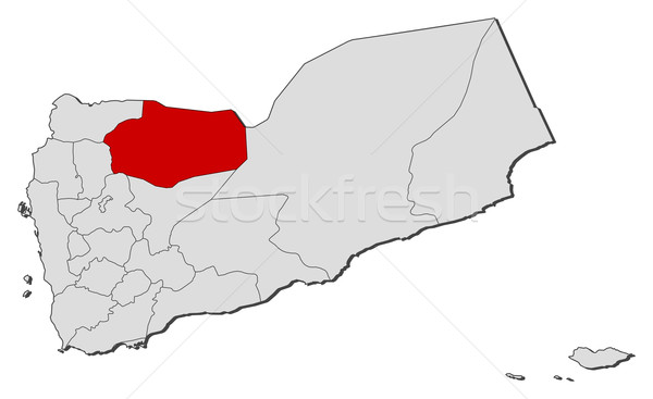 Map of Yemen, Al Jawf highlighted Stock photo © Schwabenblitz