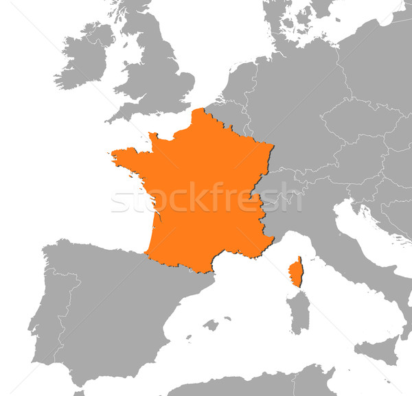 [[stock_photo]]: Carte · France · politique · plusieurs · régions · résumé