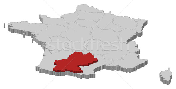 Map of France, Midi-Pyr Stock photo © Schwabenblitz