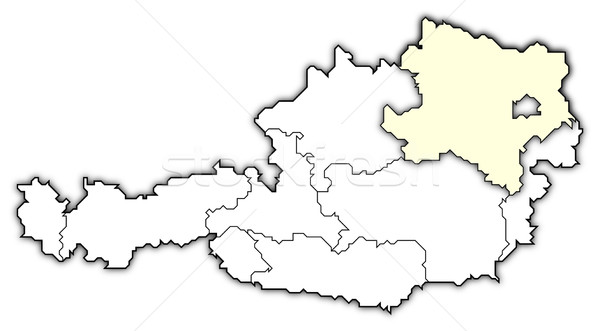 Map of Austria, Lower Austria highlighted Stock photo © Schwabenblitz