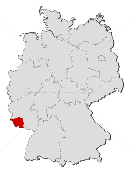 Map of Germany, Saarland highlighted Stock photo © Schwabenblitz