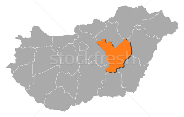Map of Hungary, J Stock photo © Schwabenblitz