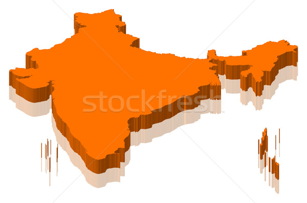 Foto d'archivio: Mappa · India · politico · parecchi · abstract · mondo
