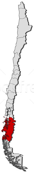 Stock photo: Map of Chile, Ais