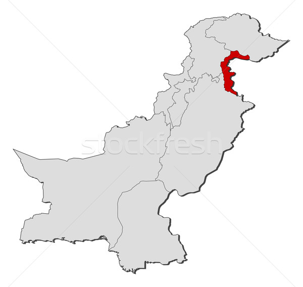 Map of Pakistan, Azad Kashmir highlighted Stock photo © Schwabenblitz
