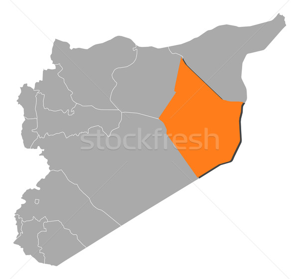Map of Syria, Deir ez-Zor highlighted Stock photo © Schwabenblitz