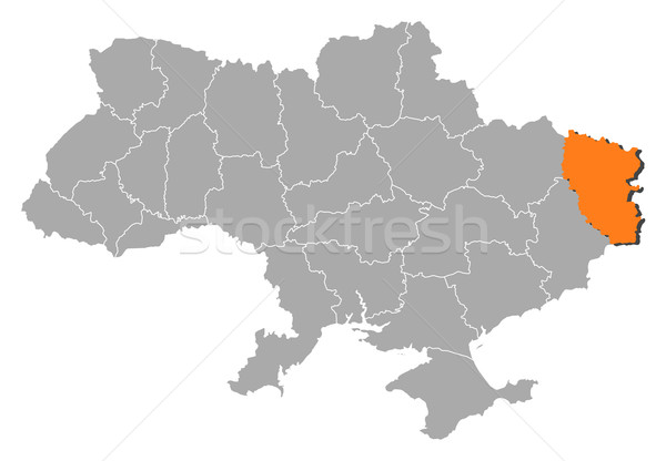 Map of Ukraine, Luhansk highlighted Stock photo © Schwabenblitz