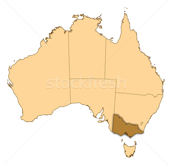 Map of Australia, Victoria highlighted Stock photo © Schwabenblitz