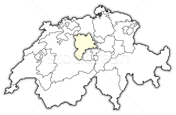 Map of Swizerland, Lucerne highlighted Stock photo © Schwabenblitz