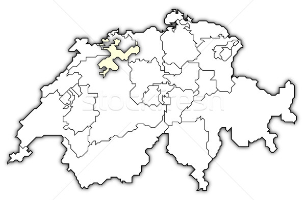 Map of Swizerland, Soleure highlighted Stock photo © Schwabenblitz
