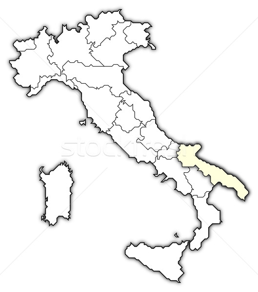 Map of Italy, Apulia highlighted Stock photo © Schwabenblitz
