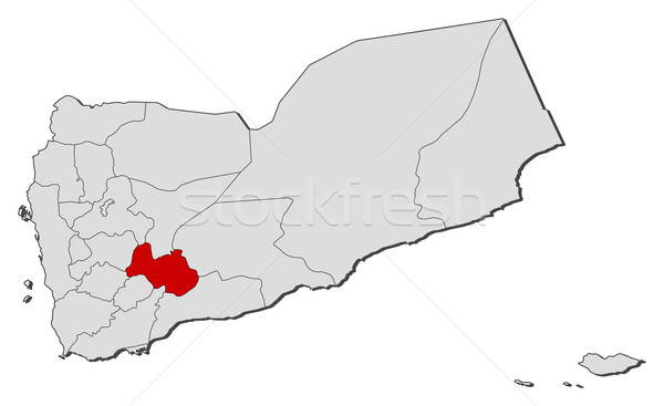 Stock photo: Map of Yemen, Al Bayda' highlighted