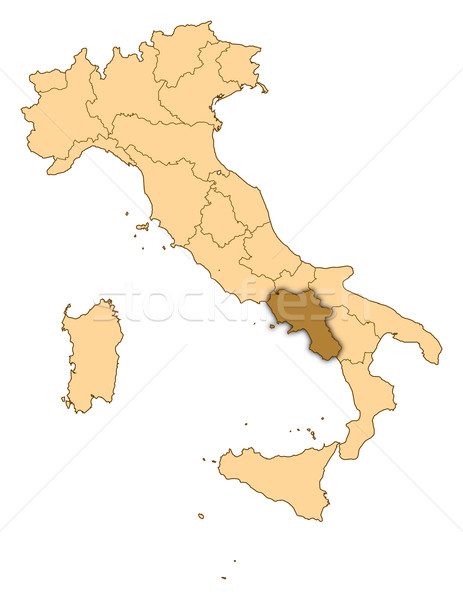 Map of Italy, Campania highlighted Stock photo © Schwabenblitz