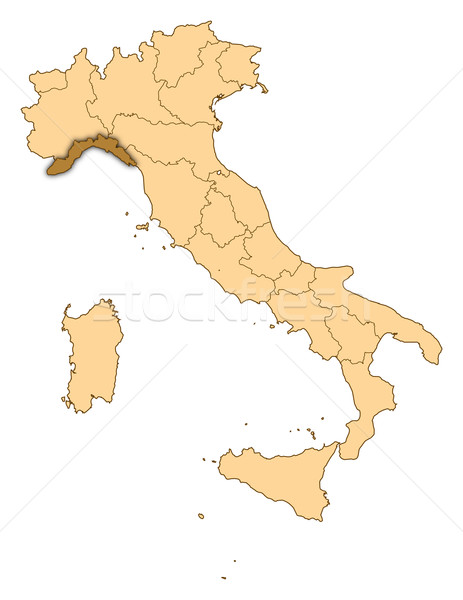 Map of Italy, Liguria highlighted Stock photo © Schwabenblitz