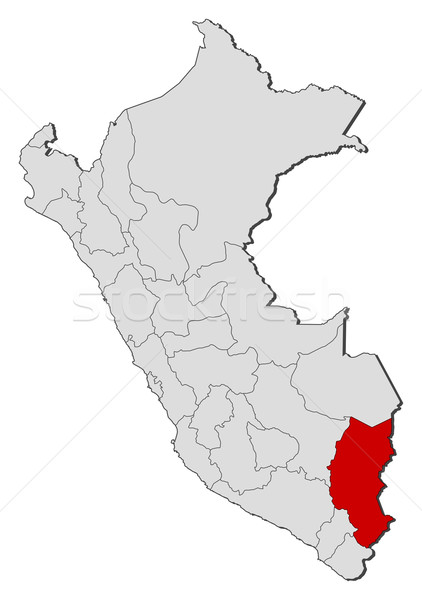 Map of Peru, Puno highlighted Stock photo © Schwabenblitz