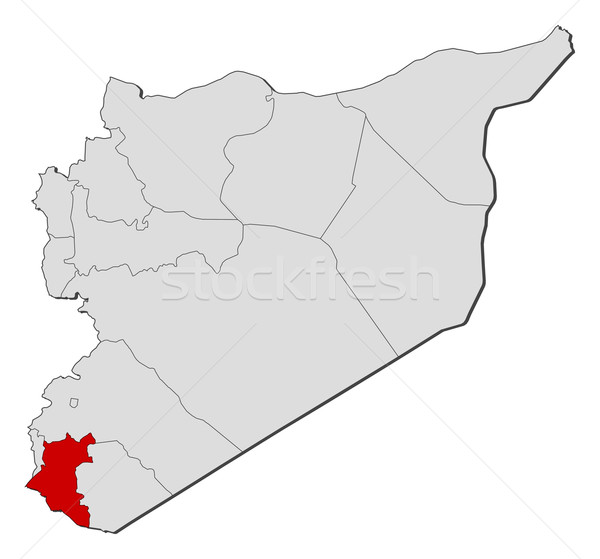 Map of Syria, Daraa highlighted Stock photo © Schwabenblitz