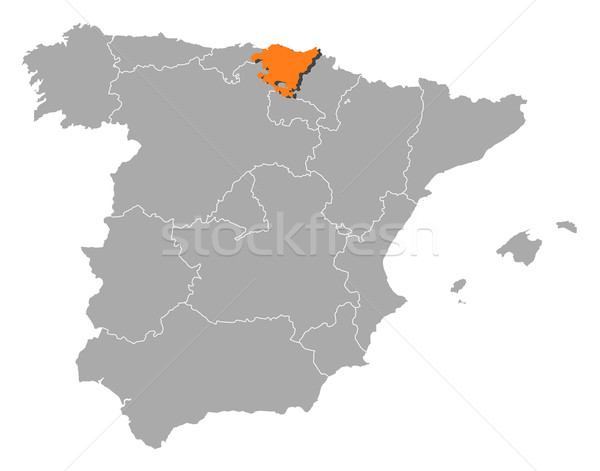 Map of Spain, Basque Country highlighted Stock photo © Schwabenblitz