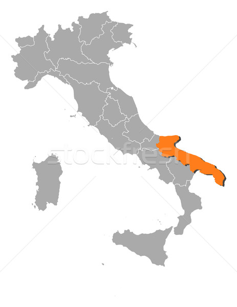 Map of Italy, Apulia highlighted Stock photo © Schwabenblitz
