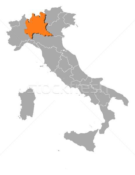 Map of Italy, Lombardy highlighted Stock photo © Schwabenblitz