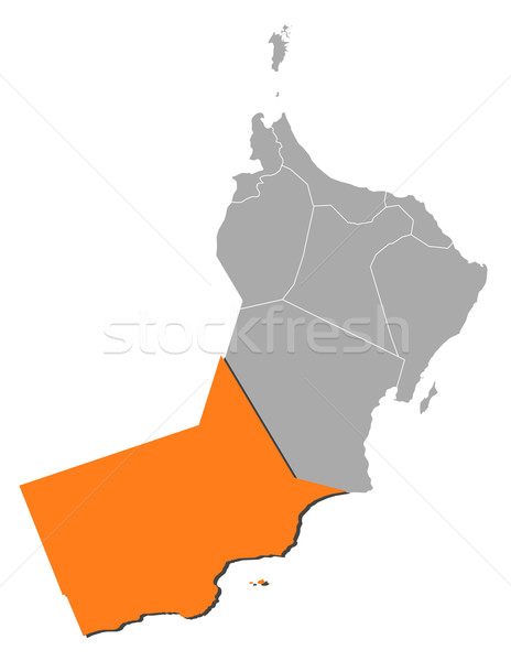 Map of Oman, Dhofar highlighted Stock photo © Schwabenblitz