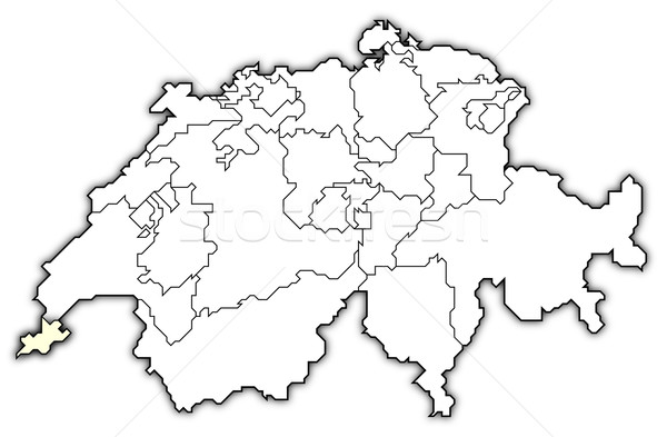 Map of Swizerland, Geneva highlighted Stock photo © Schwabenblitz