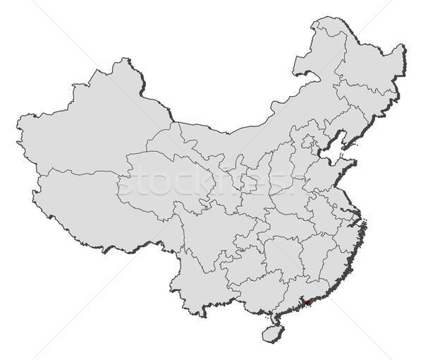 Stock photo: Map of China, Hong Kong highlighted