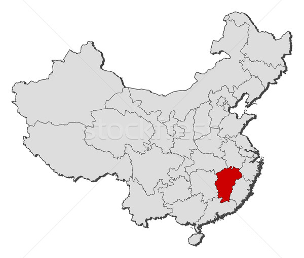 Map of China, Jiangxi highlighted Stock photo © Schwabenblitz