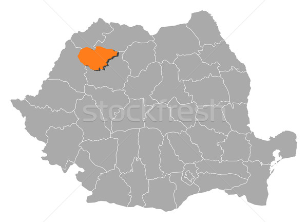 Map of Romania, Salaj highlighted Stock photo © Schwabenblitz