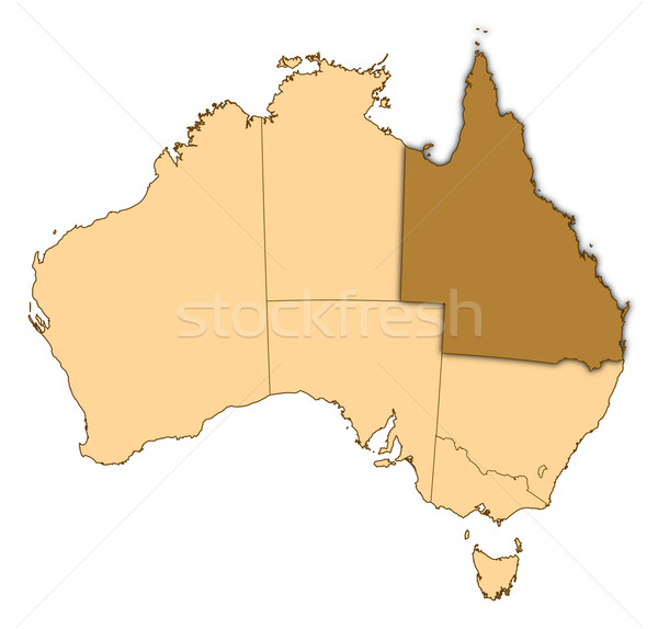 ストックフォト: 地図 · オーストラリア · クイーンズランド州 · 抽象的な · 背景 · 通信
