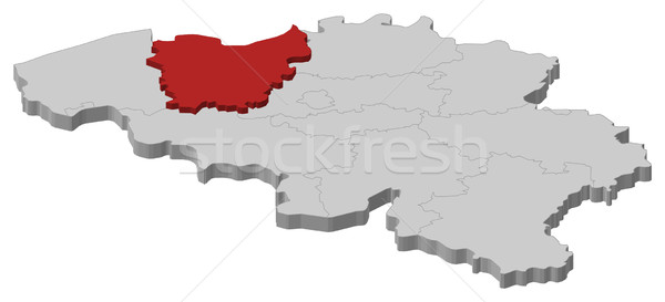 Map of Belgium, East Flanders highlighted Stock photo © Schwabenblitz