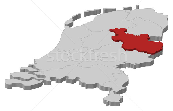 Map of Netherlands, Overijssel highlighted Stock photo © Schwabenblitz