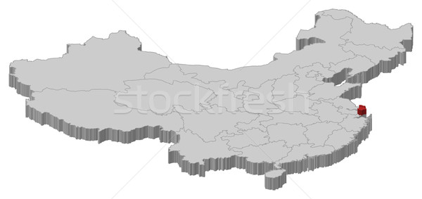 Stockfoto: Kaart · China · Sjanghai · politiek · verscheidene · abstract