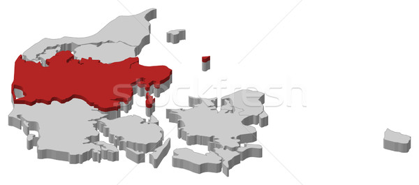 Map of Danmark, Central Denmark highlighted Stock photo © Schwabenblitz