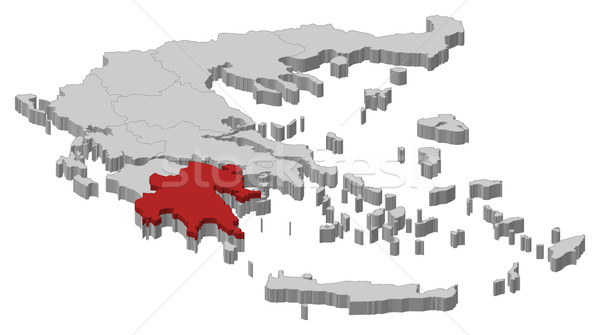 Map of Greece, Peloponnese highlighted Stock photo © Schwabenblitz