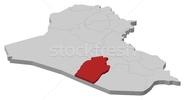 Map of Iraq, Najaf highlighted Stock photo © Schwabenblitz