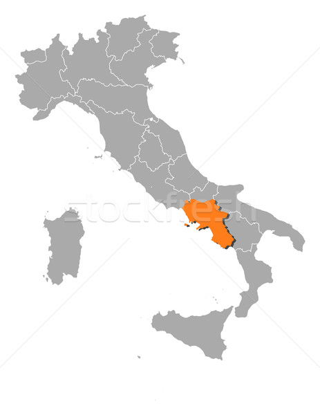 Map of Italy, Campania highlighted Stock photo © Schwabenblitz