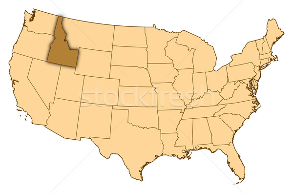 Map of United States, Idaho highlighted Stock photo © Schwabenblitz