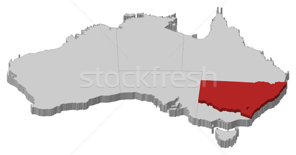 Térkép Ausztrália Új-Dél-Wales politikai néhány absztrakt Stock fotó © Schwabenblitz