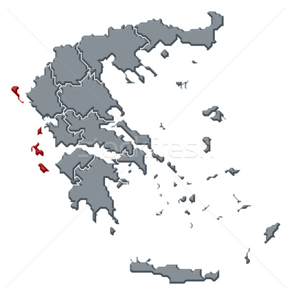 Map of Greece, Ionien Islands highlighted Stock photo © Schwabenblitz