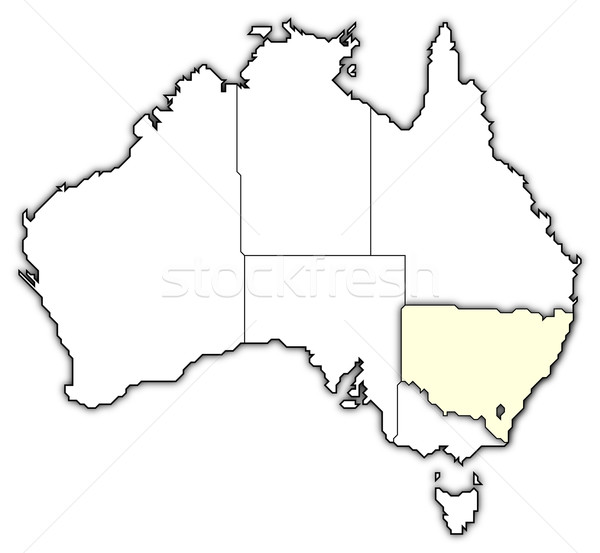 Térkép Ausztrália Új-Dél-Wales politikai néhány absztrakt Stock fotó © Schwabenblitz