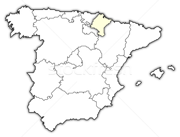 Map of Spain, Navarre highlighted Stock photo © Schwabenblitz
