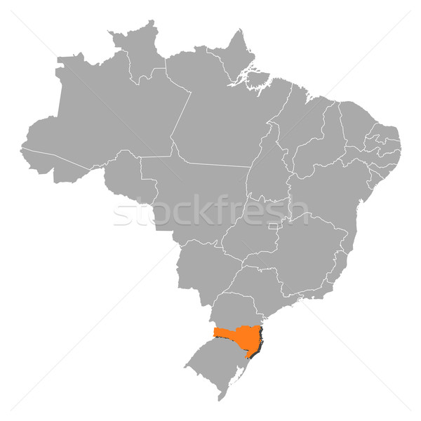 Map of Brazil, Santa Catarina highlighted Stock photo © Schwabenblitz